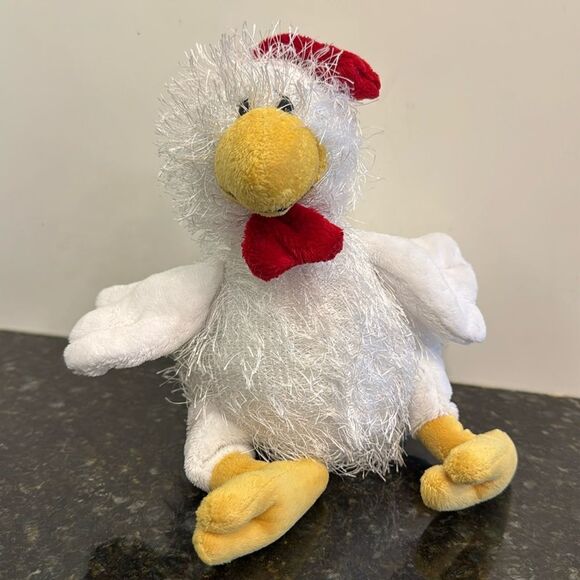 Ganz Webkinz White Fluffy Chicken Plush Stuffed Animal HM205 No Code - Picture 1 of 7
